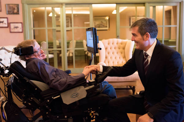 clavijo con Stephen Hawking 2015