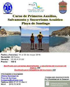 alajero Cartel Socorrismo Playa de Santiago 2016