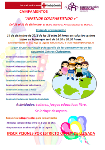 la laguna Cartel campamentos navidad 2016