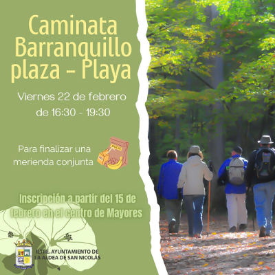 El área de Mayores organiza una caminata entre el Barranquillo y La Plaza