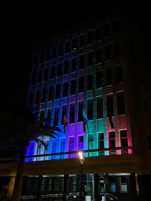 lapalma_Cabildo_iluminación_LGTBIQ+_2023 El Cabildo se suma al Día Internacional del Orgullo LGTBIQ+